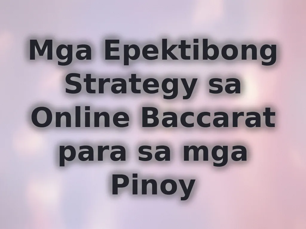 Baccarat strategy tips